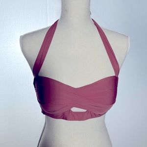 Alex Marie Banded Cut-out Twist Front Bandeau Swim Top